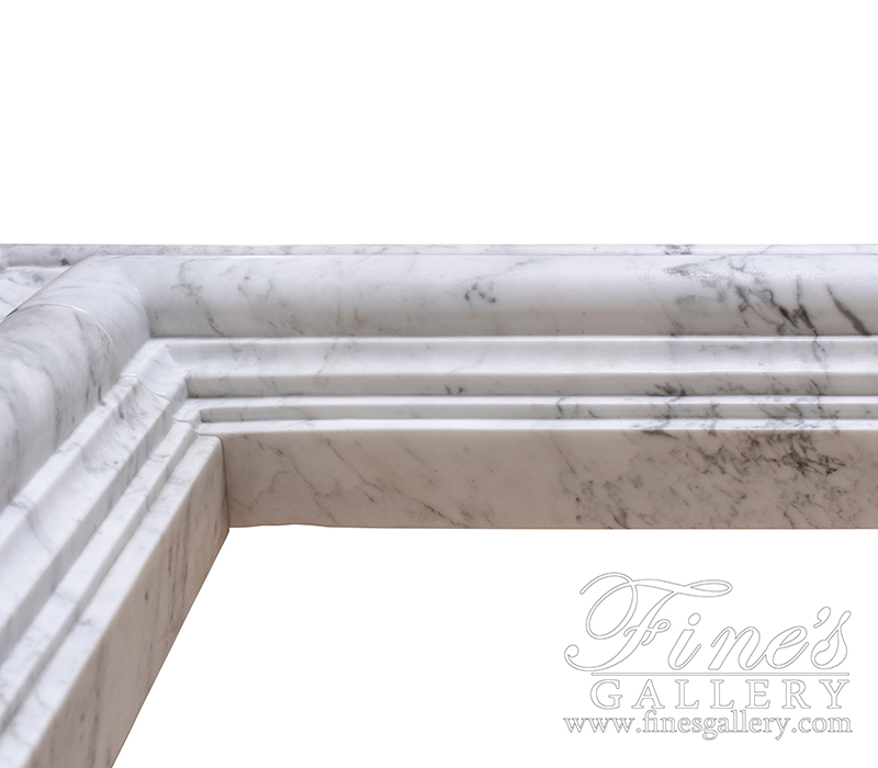 Marble Fireplaces  - White Carrara Bolection Marble Fireplace - MFP-2091